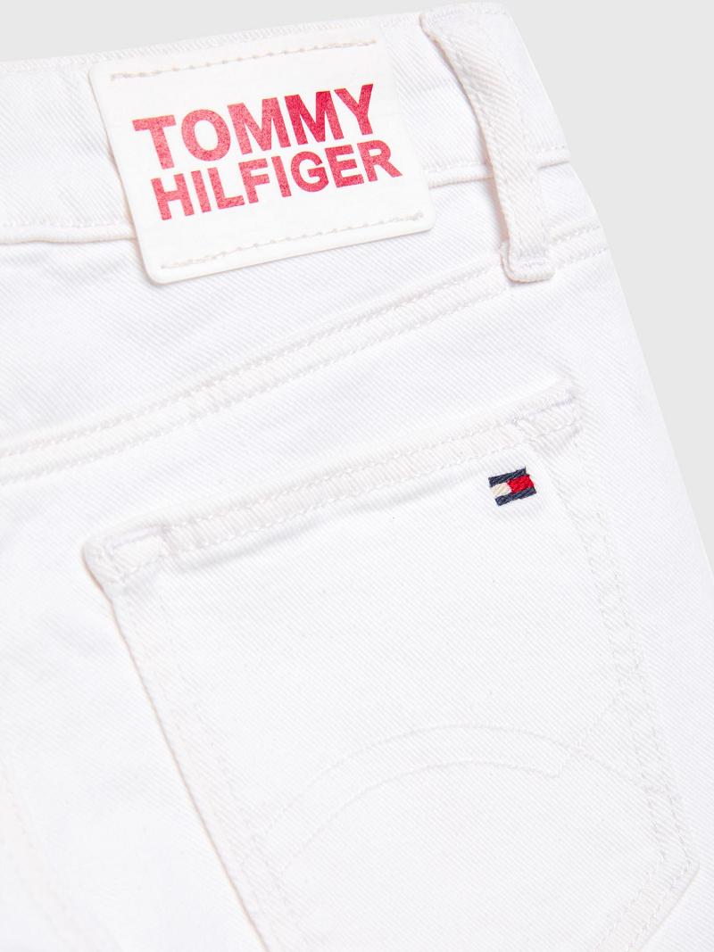 Lány Tommy Hilfiger Skinny Farmer Nadrág Fehér | HU 1814GSO